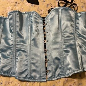 Satin Light Blue Corset Top